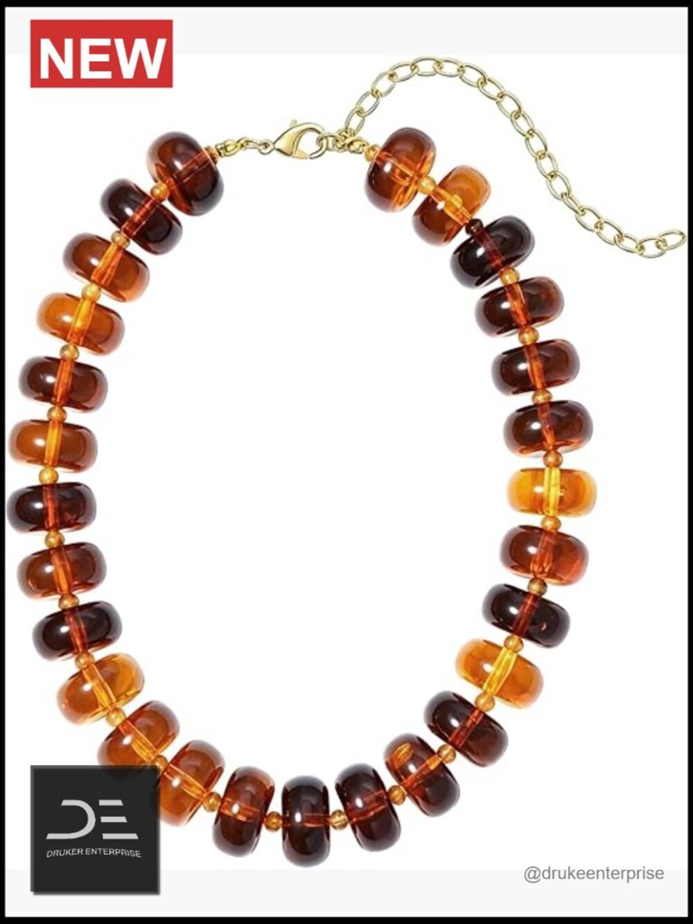 Chunky Beaded Necklace for Women, Vibrant Acrylic Candy Bead Choker with